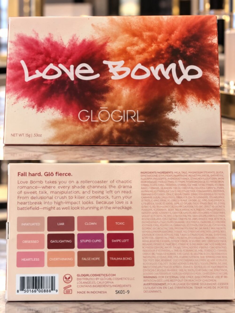 Love Bomb Eyeshadow Palette - Bold Pink and Brown